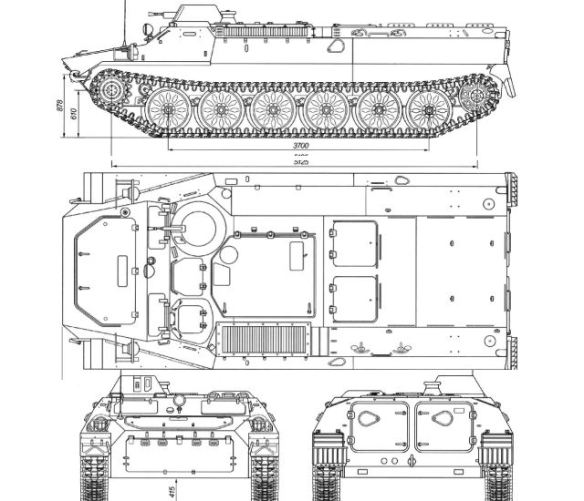 MT-LB_multipurpose_tracked_armoured_vehicle_Russia_Russian_army_defense_industry_line_drawing_blueprint_001