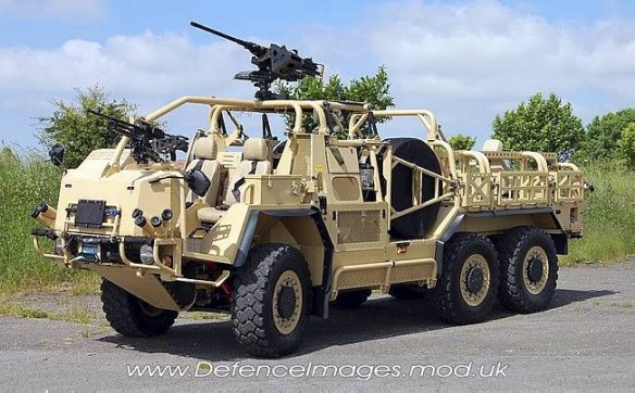 The Coyote Tactical Support Vehicle (TSV (Light)) is based on a 6x6 derivative of the Jackal.