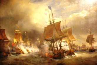 Combat_d'Ouessant_juillet_1778_par_Theodore_Gudin