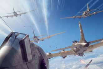 Attacking a B-17 formation from the German side!