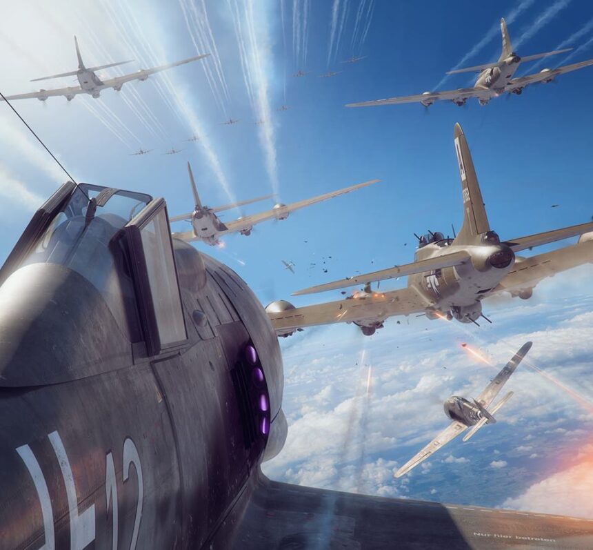 Attacking a B-17 formation from the German side!