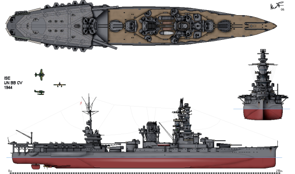 IJN Hyuga and Ise Hybrid Battleships – Leyte Gulf