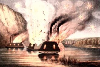 The-Blowing-up-of-the-James-River-Fleet-on-the-night-of-the-Evacuation-of-Richmond.