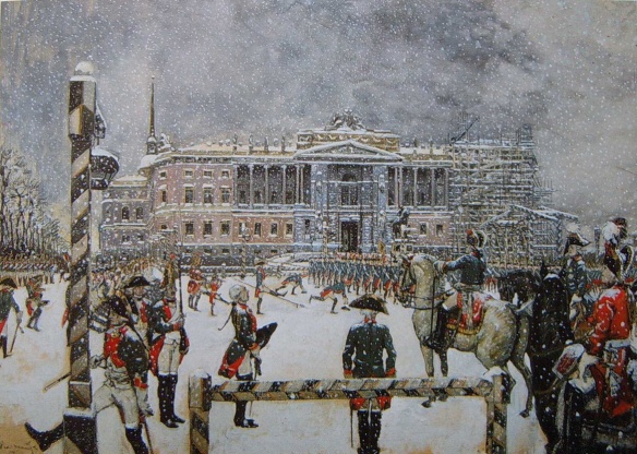 military-parade-of-emperor-paul-in-front-of-mikhailovsky-castle-1907(4)