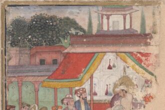 Jahangir_investing_a_courtier_with_a_robe_of_honour_watched_by_Sir_Thomas_Roe,_English_ambassador_to_the_court_of_Jahangir_at_Agra_from_1615-18,_and_others