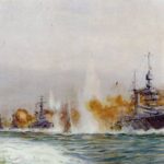W26-HMS-Lion-leading-the-Battle-Cruisers-at-Jutland-by-Lionel-Wyllie