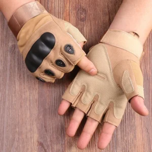 Tactical Half Finger Military Gloves khaki